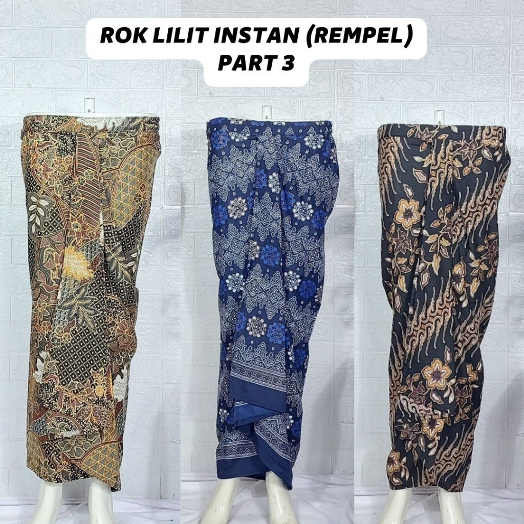 D58 rok batik rempel wanita sarung lilit kamen instan model rok modern p3 bawahan kebaya