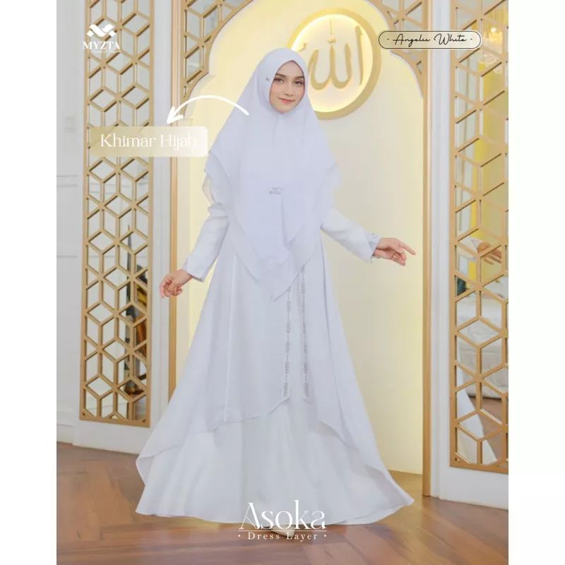 Gamis MYZTA Asoka white ready stok no PO