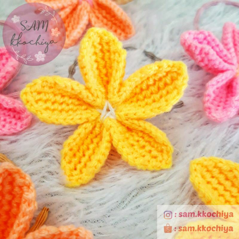 Ikat Rambut Bunga / Ikat Rambut Rajutan