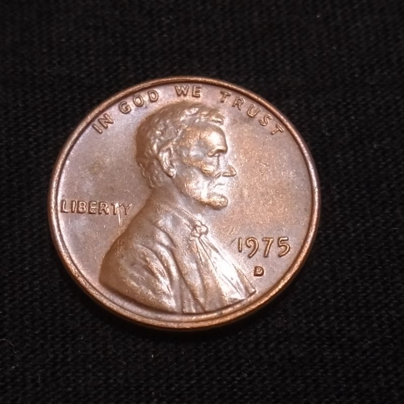 Uang Koin Lincoln Cent USA 1975 D