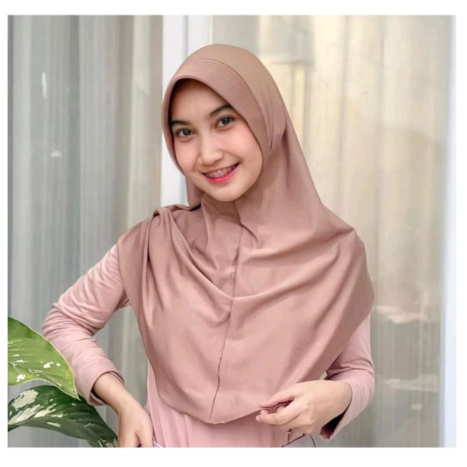AHS - JILBAB SPORT SIZE M MENUTUP DADA JAHIT TEPI
