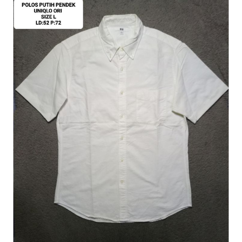 KEMEJA PUTIH LENGAN PENDEK UNIQLO ORI SIZE L
