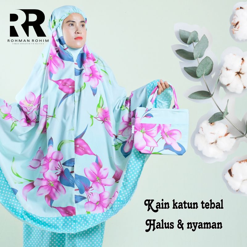 OBRAL  Mukena dewasa katun tebal halus cantik Mukena Rukuh Rukoh Telekung turun harga
