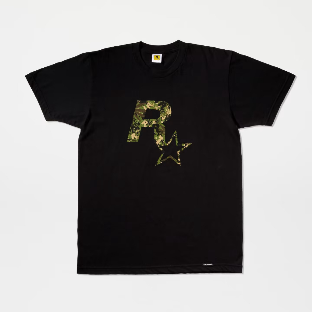 BAJU KAOS Rockstar Games Black Rockstar Camo Tee