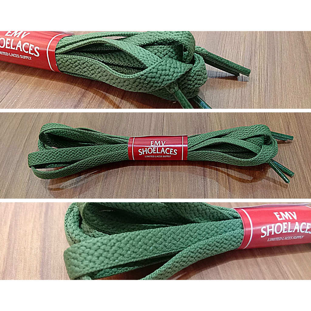 TALI SEPATU GEPENG/FLAT COTTON HIJAU BOTOL 120CM