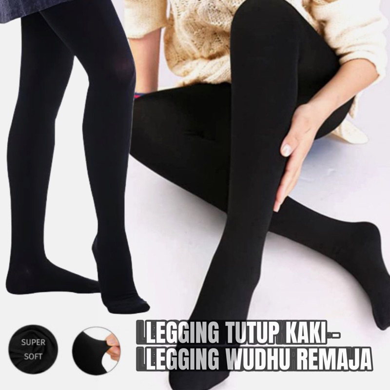Legging Tutup Kaki Legging Wudhu Remaja Fashion Anak Perempuan 12-18Tahun 2005