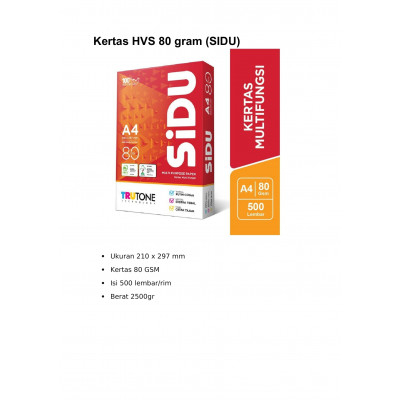 

KERTAS HVS SIDU A4 80 gram