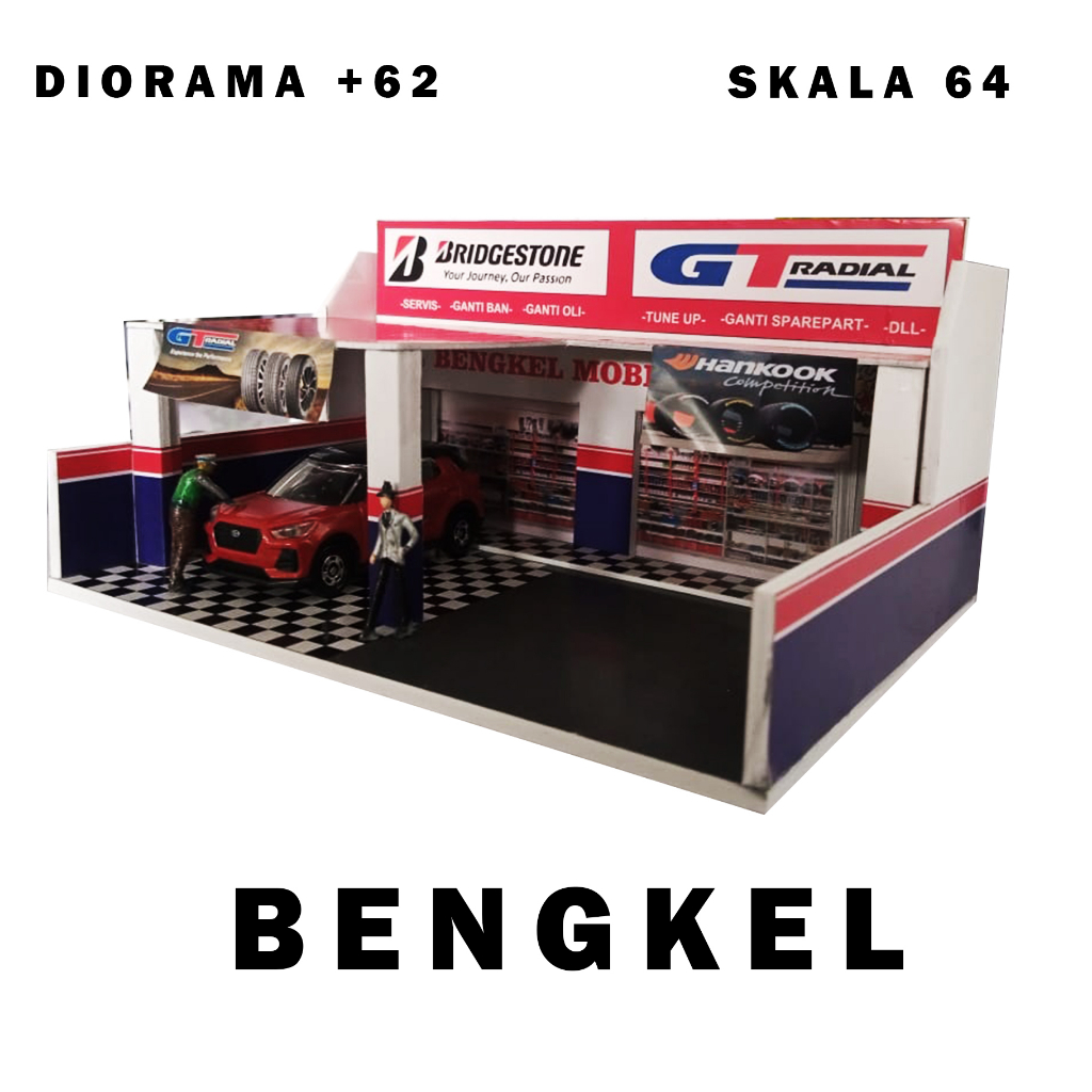 DIORAMA BENGKEL SKALA 64 BAHAN PVC