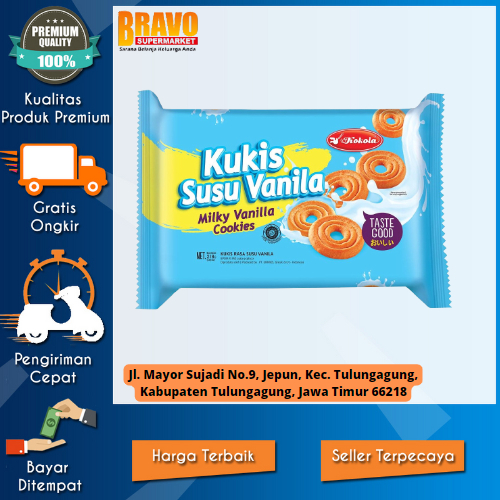 

Bravo Supermarket Tulungagung - Kokola Susu Vanilla Cookies 218gr