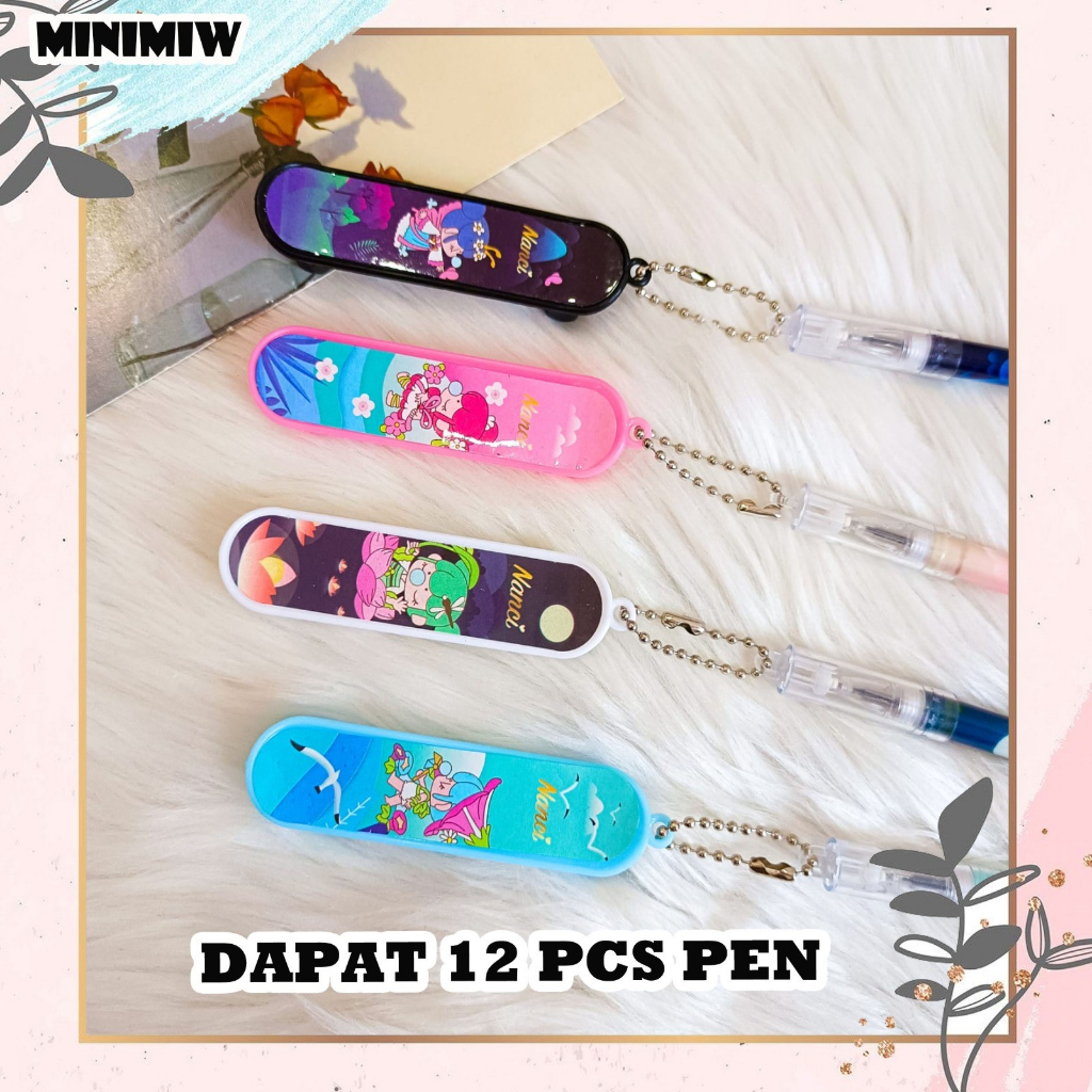 

SELUSIN PULPEN SKATEBOARD NANCY CEWE WANITA LUCU PEN GANTUNGAN BOLPEN ALAT TULIS KANTOR COD TERMURAH
