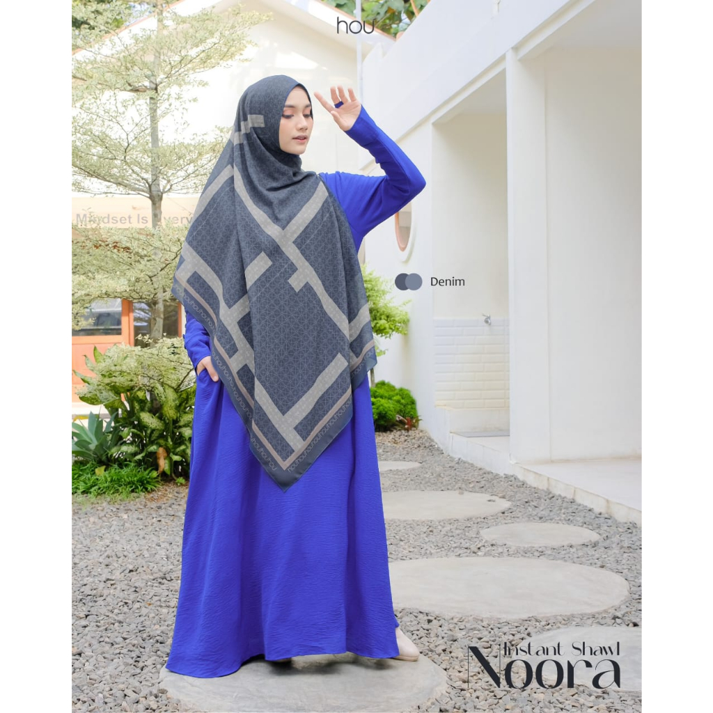 House of Uga Noora Shawl Hijab Instan Motif Printing griya mey