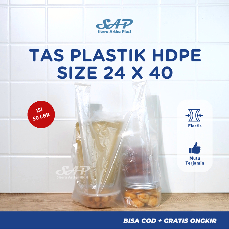 Kantong Kresek Plastik Natural | Kantong Kresek Bening Pack | Kantong Plastik Bening Ukuran 24x40 | 