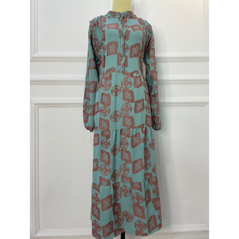 NAIMA MIDI DRESS/GAMIS CRINKLE JAGUAR/GAMIS CRINKLE MOTIF/GAMIS CRINKLE EMBRRIORDERRY MOTIF BORDIR P