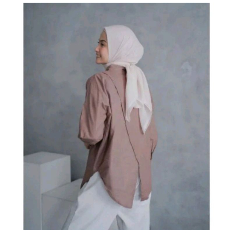 KEMEJA WANITA NELKA LINEN SHIRT PREMIUM