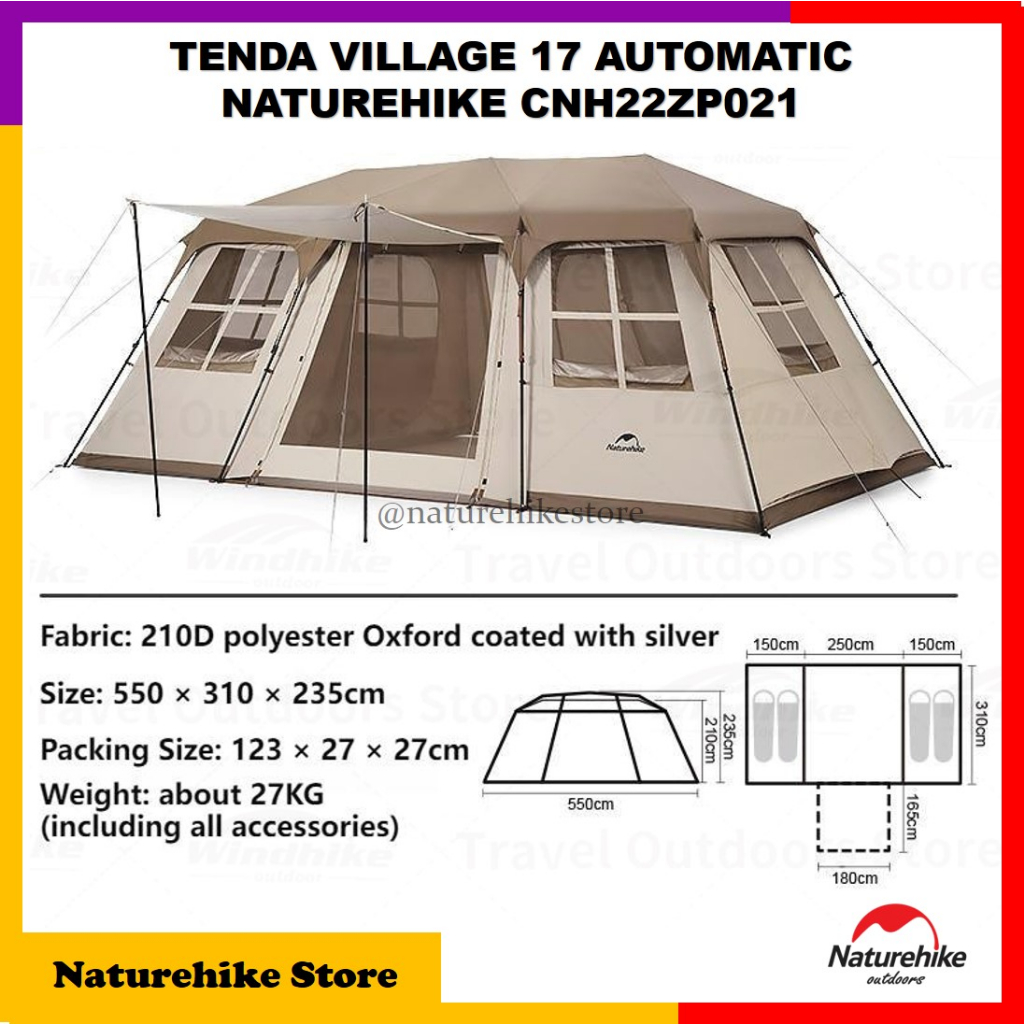 Tenda Camping Otomatis Village 17 Automatic Naturehike CNH22ZP021