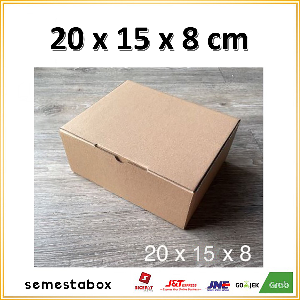 Kardus Dus 20x15x8 cm (ECER) Die Cut Box pizza Kotak Packing Aksesoris Baju Makanan Pizza Hijab Kue