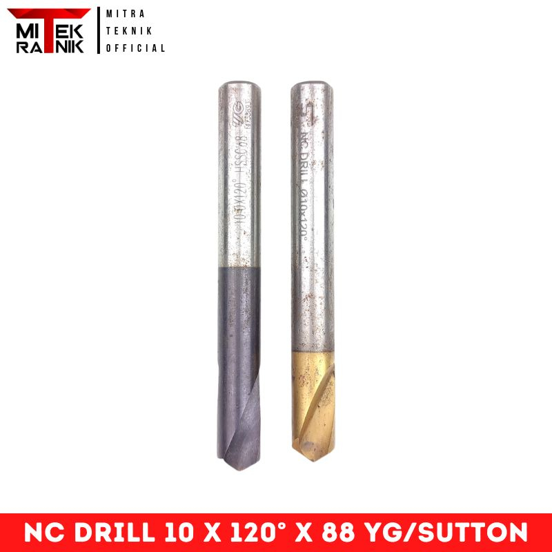 Mata Bor Center NC Drill 10mm x 120° Bor Chamfer YG Sutton