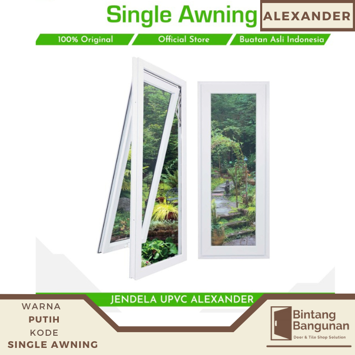 Jendela Rumah UPVC ALEXANDER Single Awning 60x150