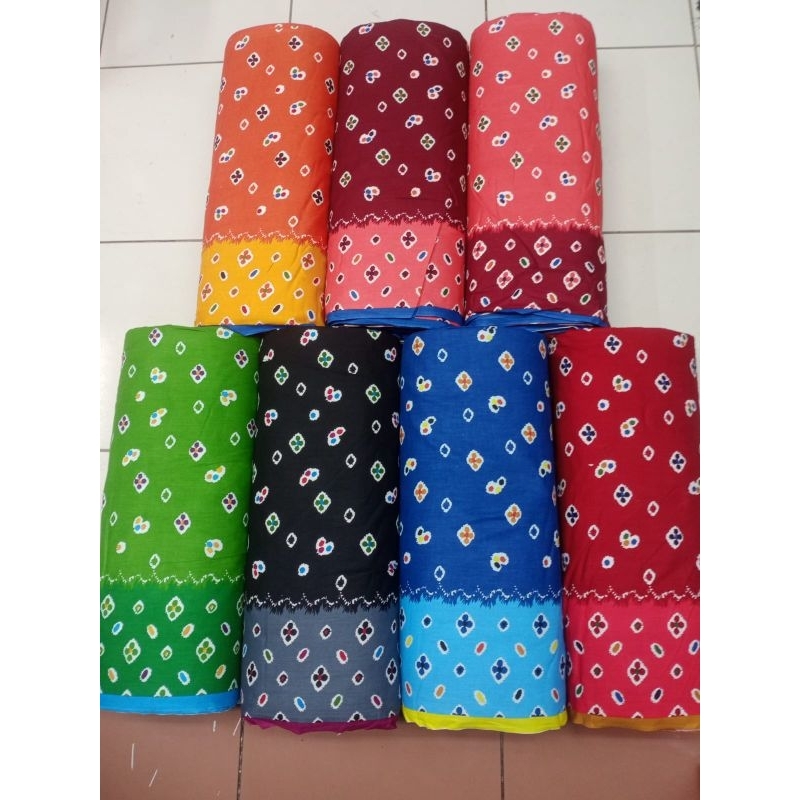 YZ5 Kain Batik Jumputan Jenggolo By MKB. Bahan Batik Silk Semi Motif Jumputan. Batik Katun Jumputan