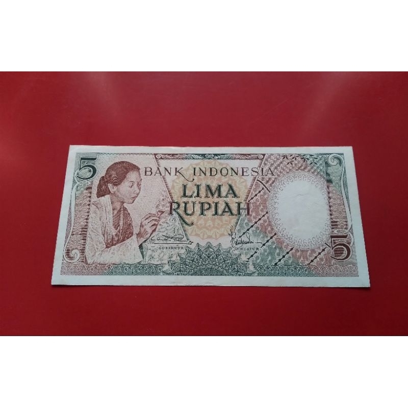 Uang Kertas Kuno 5 Rupiah seri PEKERJA (masih gress)