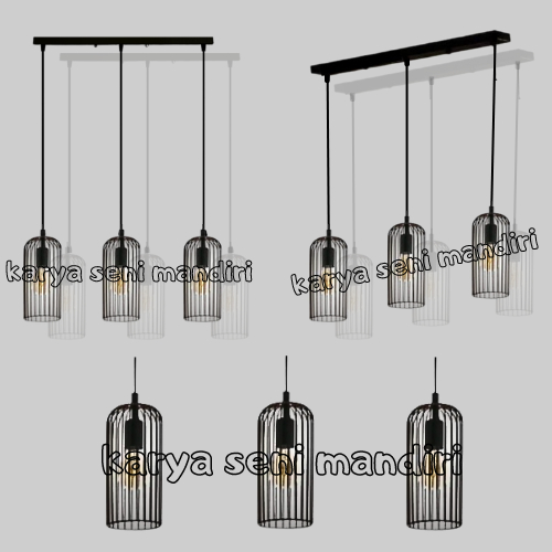 lampu gantung hias plafon cabang 3 tipe 014