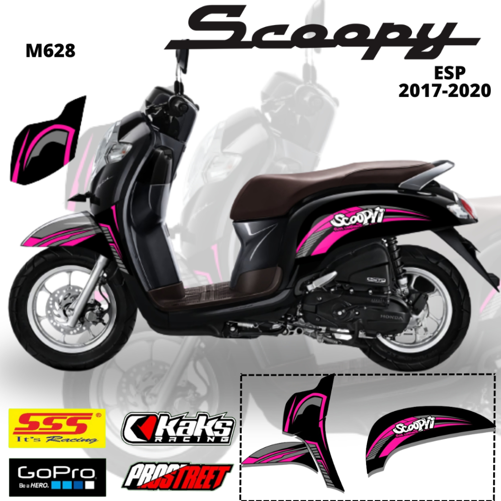 Lis Stiker Striping Honda Scoopy ESP M628 Tahun 2017 2018 2019 2020 Pelindung Body List Sticker Akse