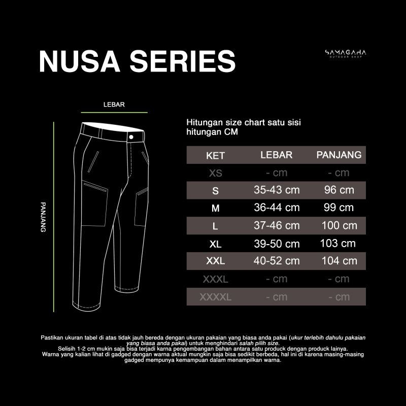 Celana panjang mountaingeer NUSA series - Mountaingeer NUSA pants - Celana panjang Quickdry