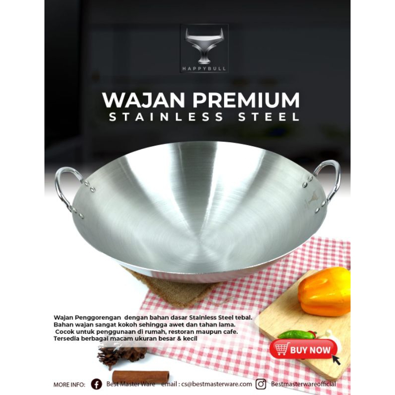 Wajan Premium Stainless Bmw Kuali wajan Baja Jumbo