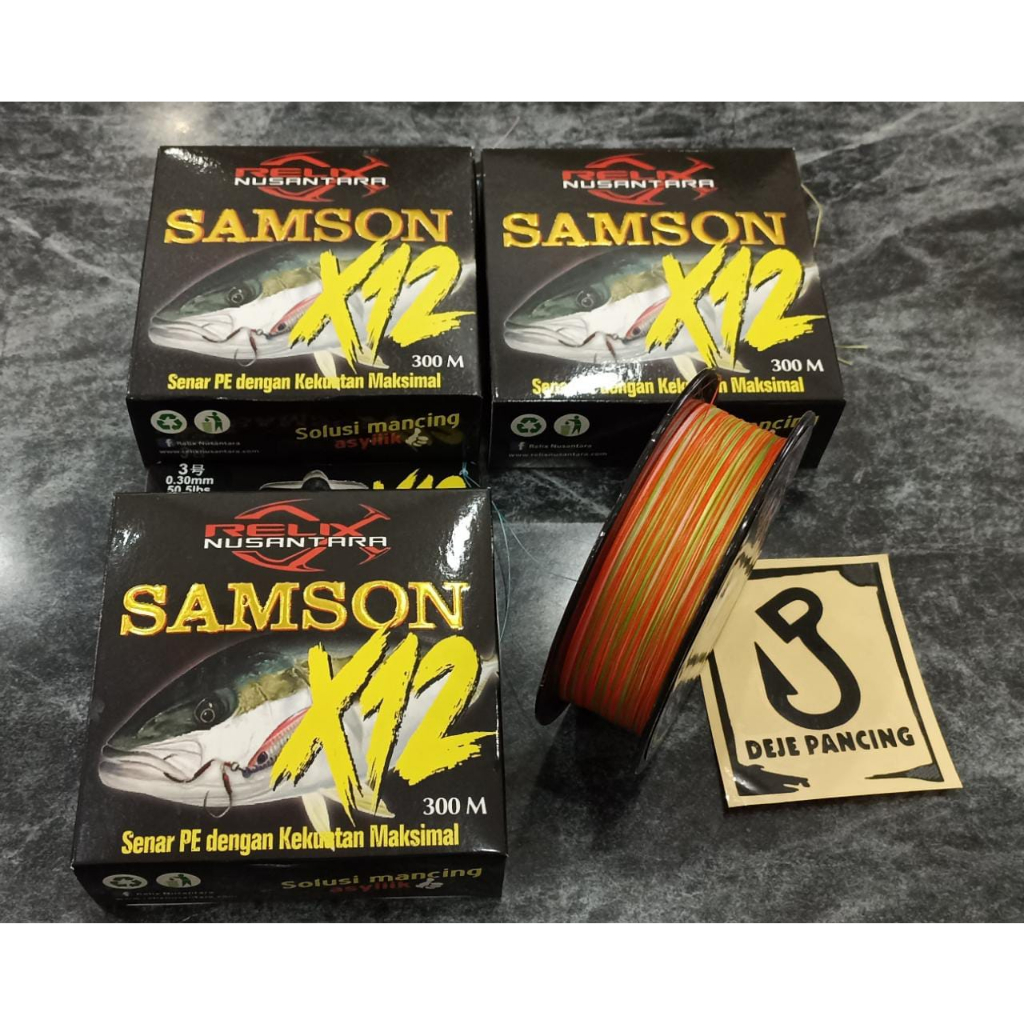 Senar PE Relix Nusantara Samson X12 300M Pe 1 Pe 1.5 Pe 2 Pe 2.5 Pe 3 Pe 4 Pe 5 Pe 6 Pe 8 Pe 10