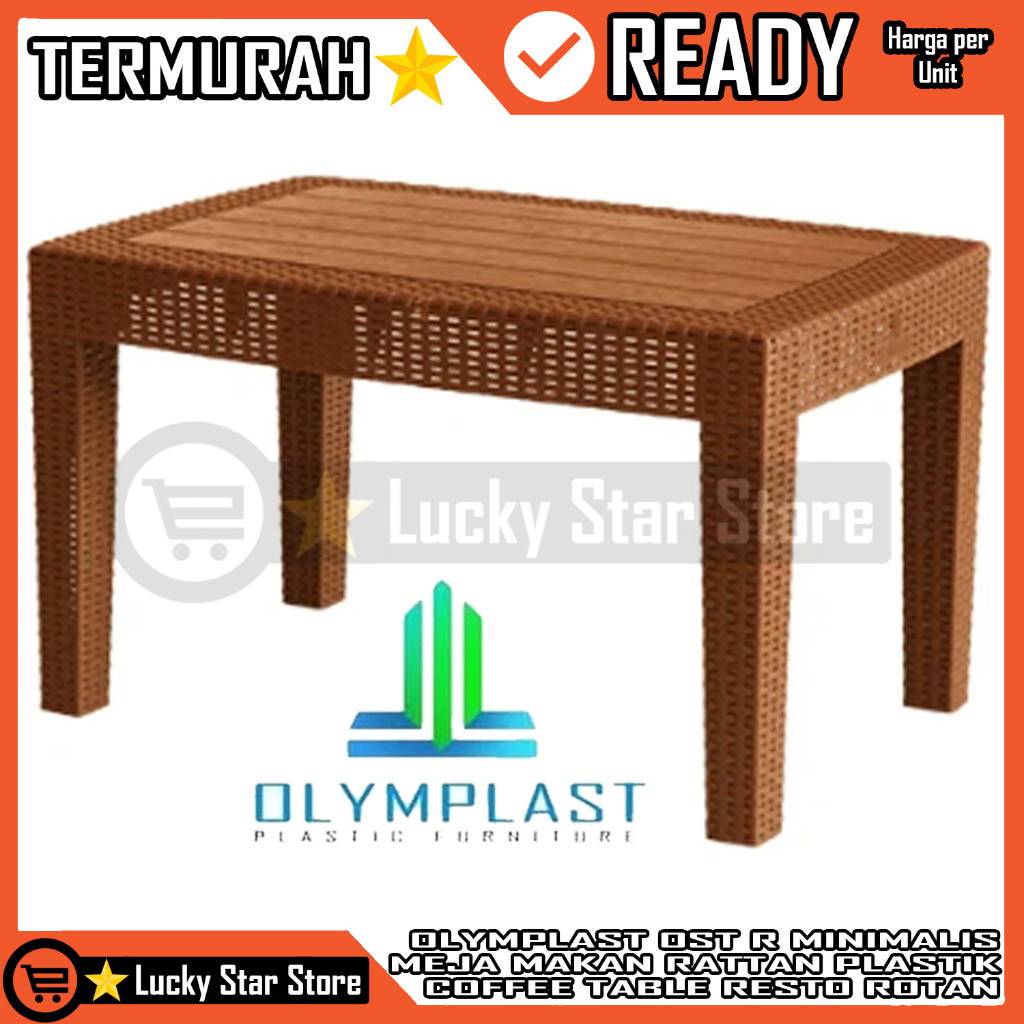 MEJA TERAS TAMAN PLASTIK ROTAN OLYMPLAST OST R KOTAK OLIMPLAST COFFEE TABLE COFFE TABEL ROTAN RATTAN