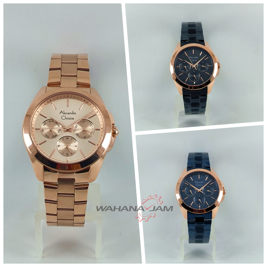 Alexandre Christie AC 2977 BF / Jam Tangan Wanita AC2977 Alexander Cewek Multifungsi Hari Tanggal