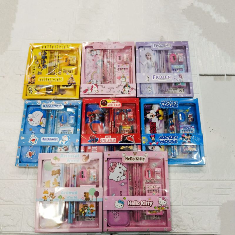 

Stationary Set 7in1 Kotak pensil anak set Stationary alat tulis kotak pensil set karakter
