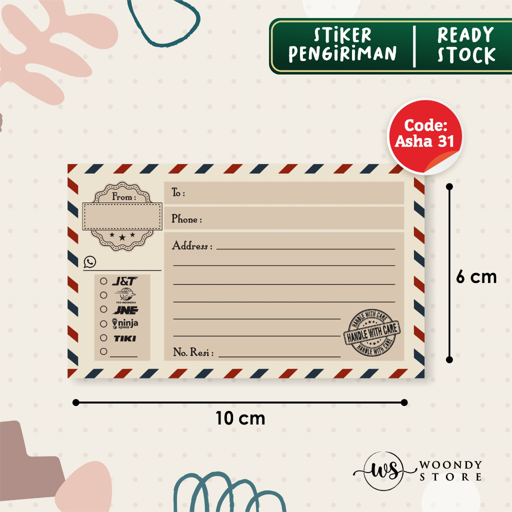 

STIKER LABEL PENGIRIMAN OLSHOP BESAR MURAH ASHA 31