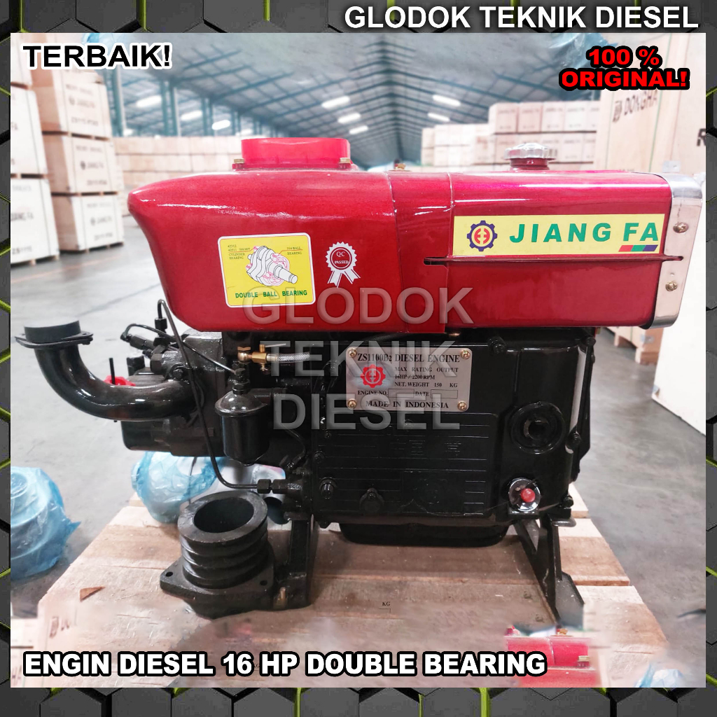 Mesin Engine Diesel 16 PK HP Double Bearing Penggerak Solar ZS1100B2 ZS 1100 B2 Original Terbaik