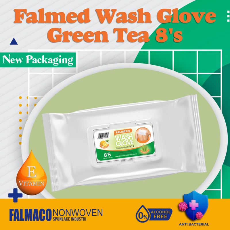 FALMED Wash Gloves Baby/Green Tea