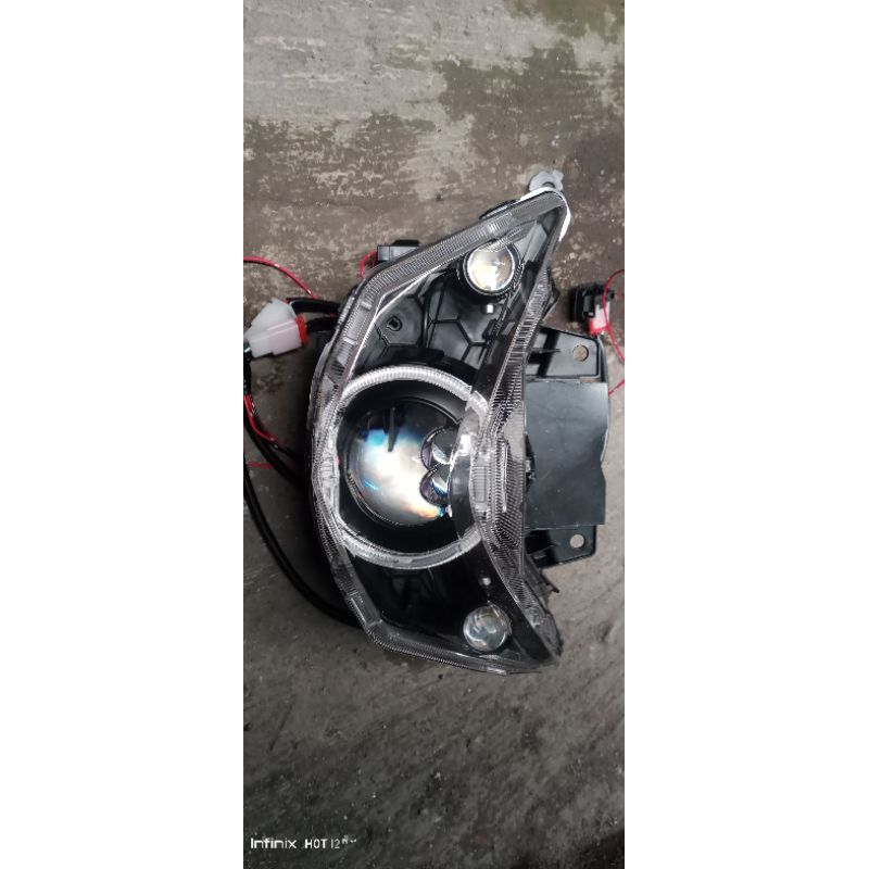 lampu depan beat deluxe custom biled turbo SE laser plus D2 laser