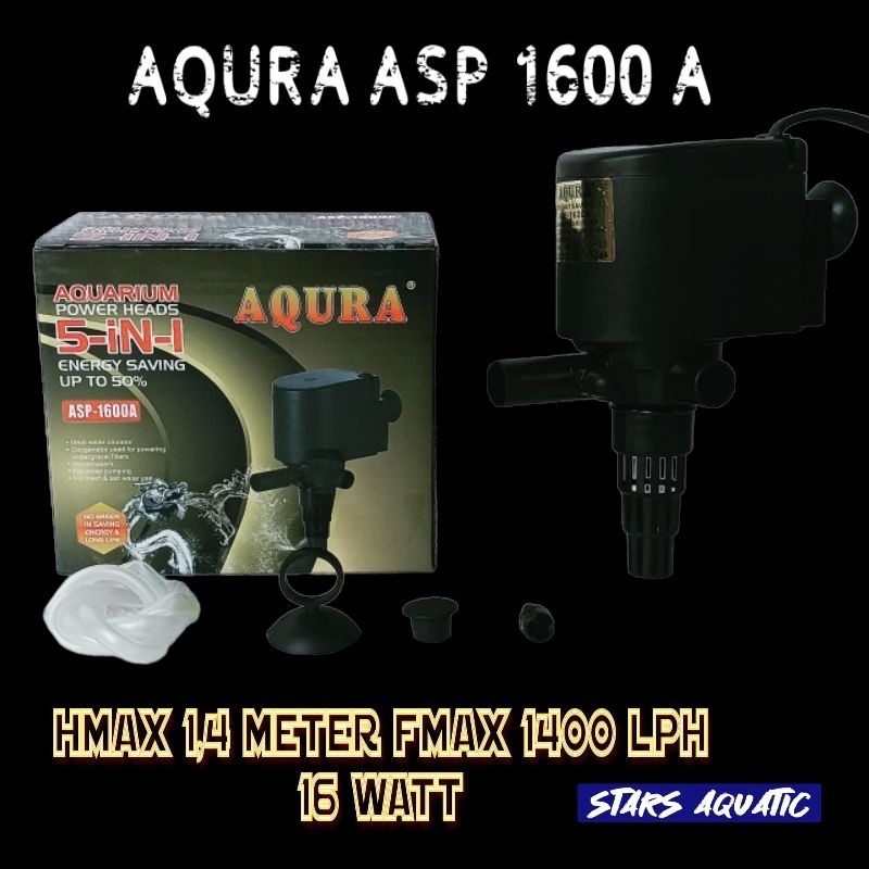 mesin pompa celup AQURA ASP. 1600 A mesin filter waterpump aquarium power head