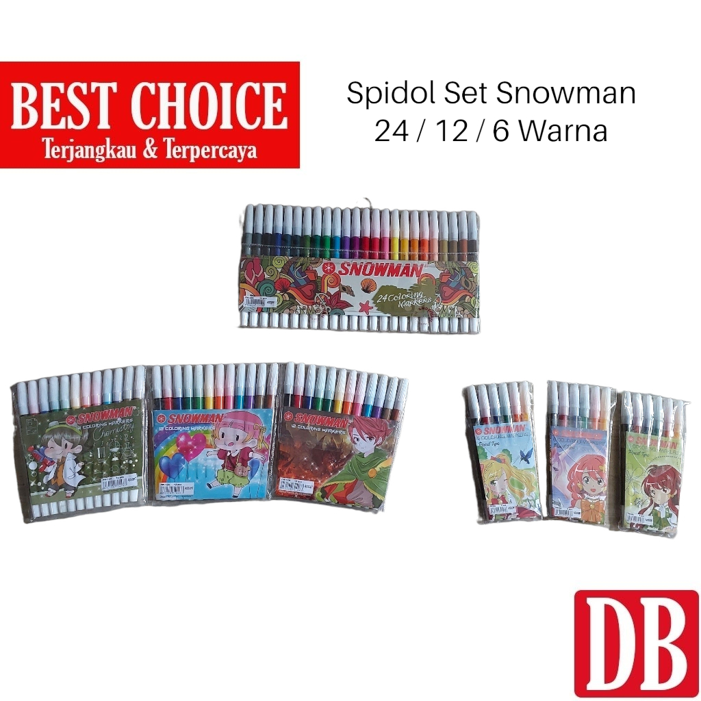 

Spidol Kecil Set Snowman 6 /12 /24 Warna (1 Set)