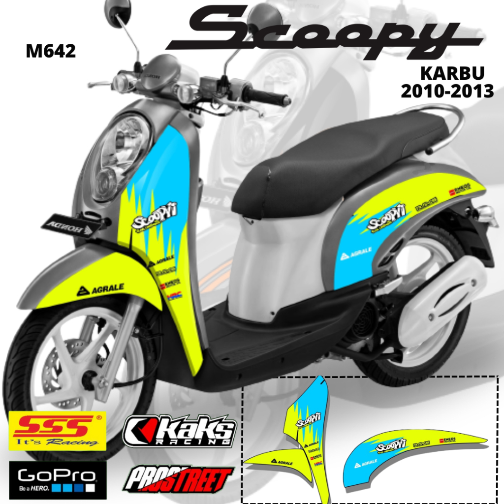 Lis Stiker Striping Honda Scoopy Karbu M642 Tahun 2010 2011 2012 2013 Pelindung List Sticker Aksesor