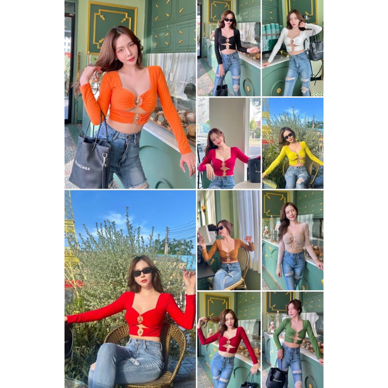 Atasan wanita seksi crop top bkk