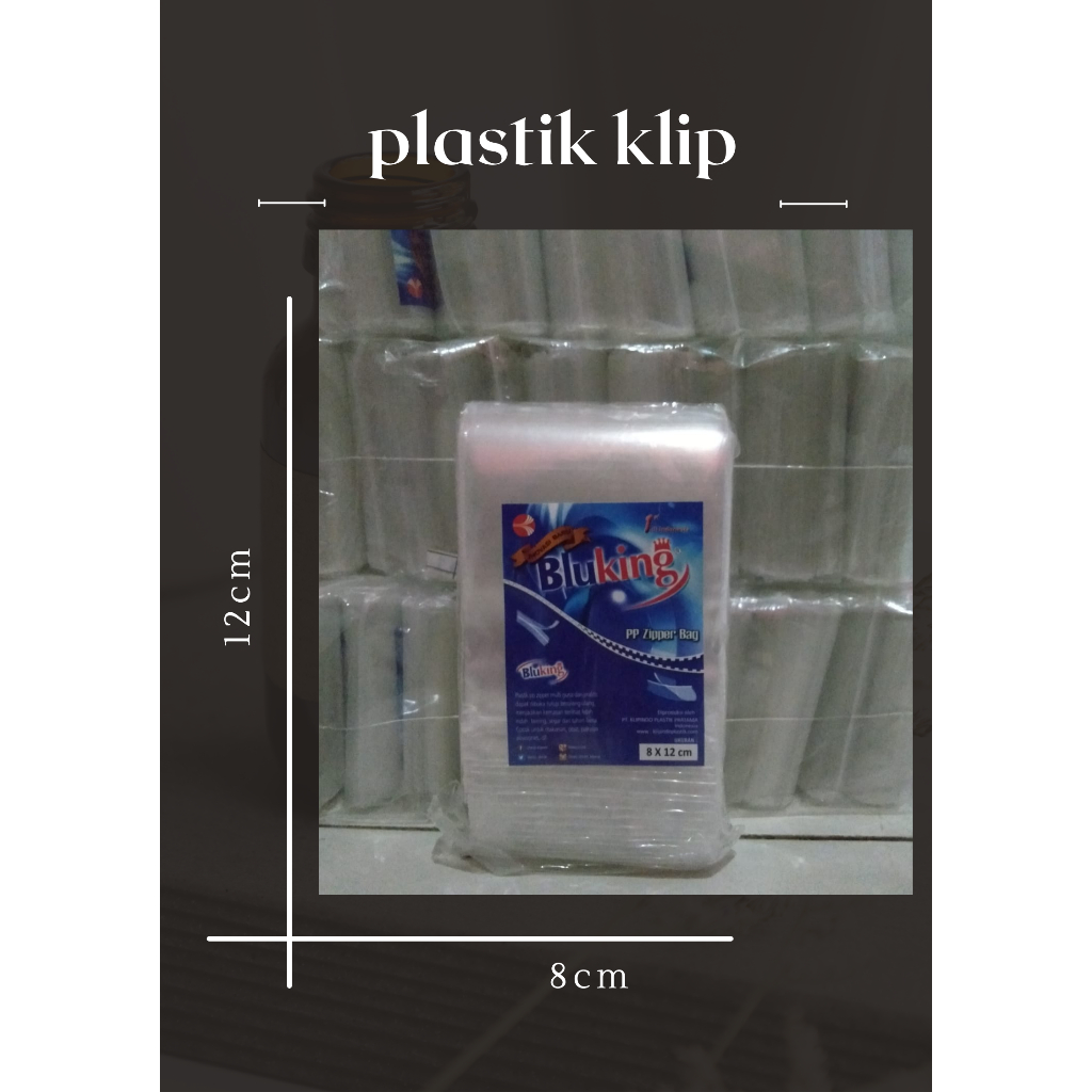 Plastik klip pp bening 8x12 ketebalan 0,05 isi 100
