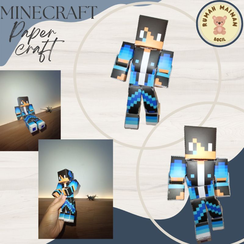 MINECRAFT MINECRAFT PAPERCRAFT MINECRAFT MAINAN KERTAS PAPER CRAFT ACTION FIGURE MINE CRAFT