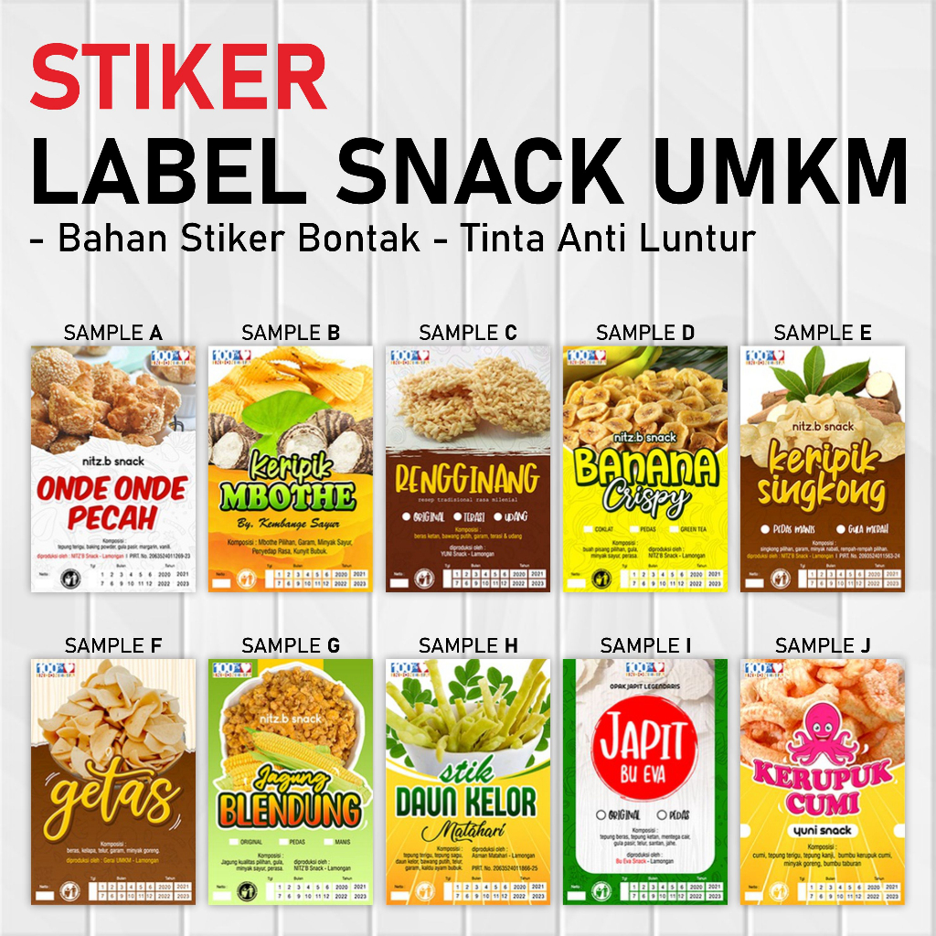 STIKER LABEL SNACK UMKM