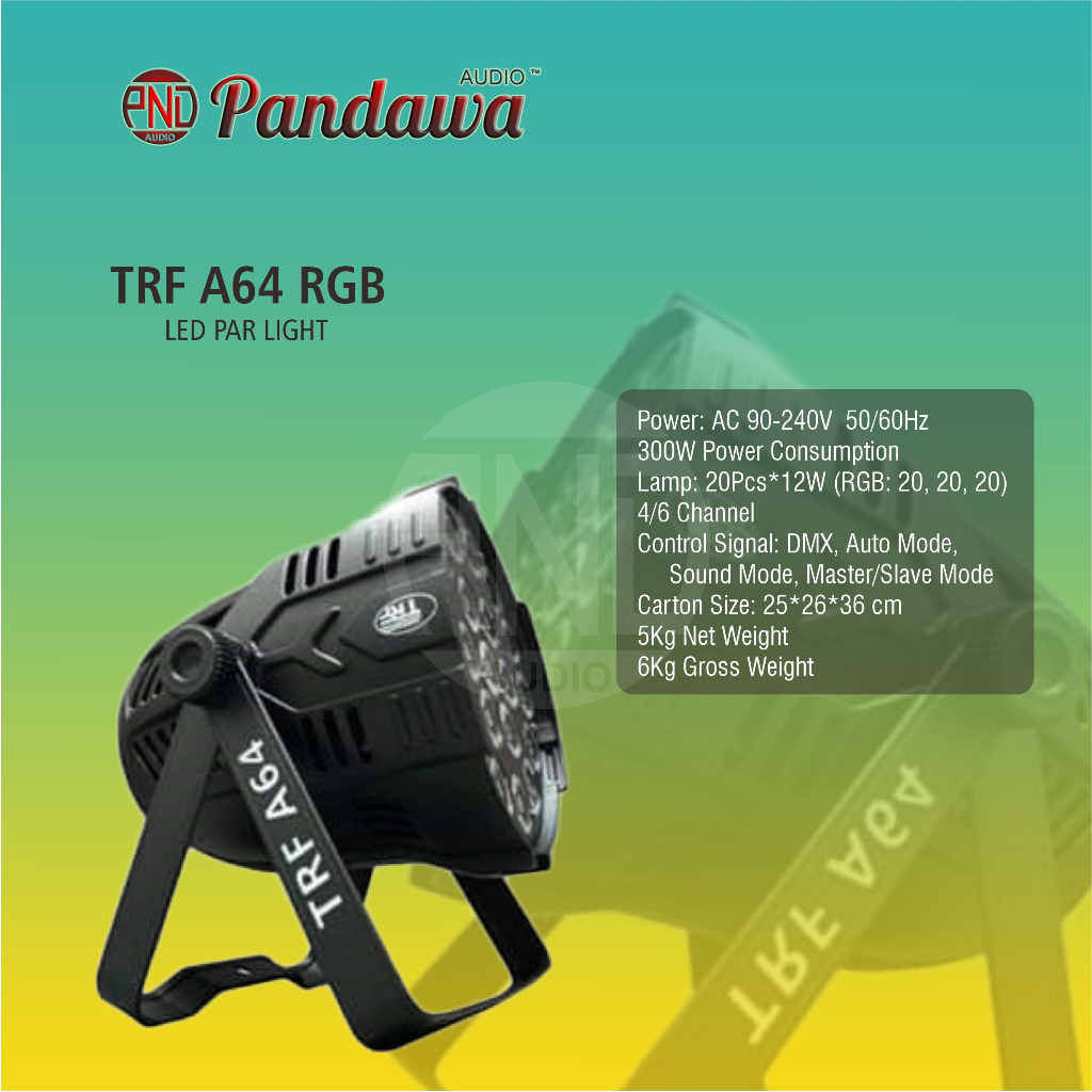 TRF A64 RGB - PAR LED LIGHT 1 set isi 6 Lampu parled TRF A64 RGB-WW By RDW Original