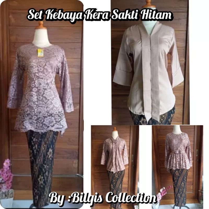 Bilqis ~ Couple Batik Keluarga Kera Sakti Hitam Couple Kemeja Pria Kebaya modern Kebaya Anak Kemeja 