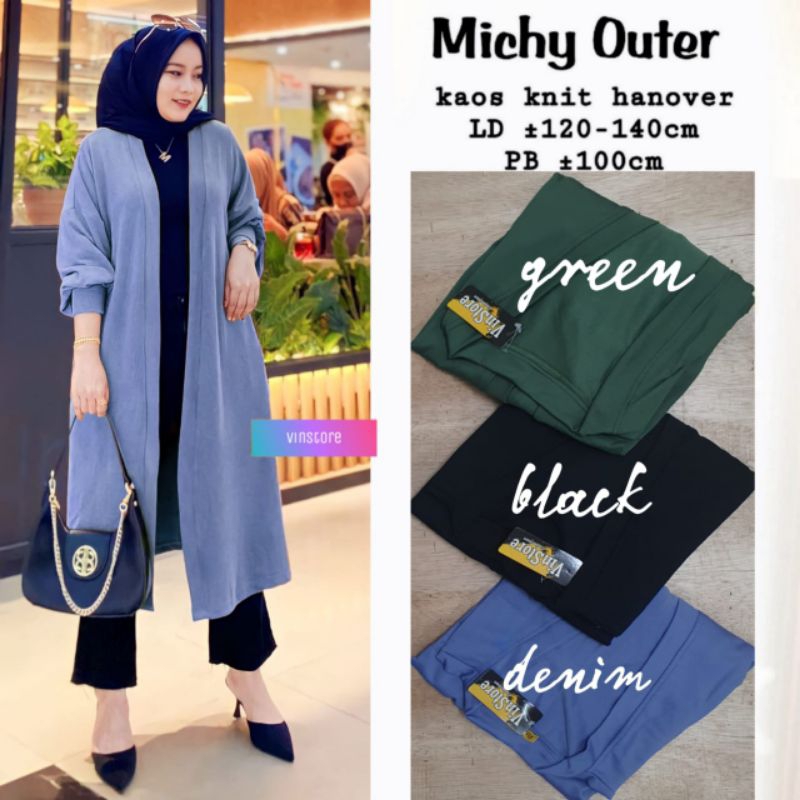 COD Michy Outer - Haruna Set Kaos Knit Hanover By Vinstore