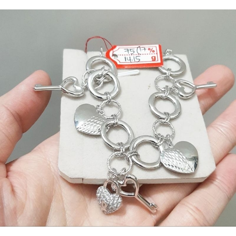 Gelang rantai emas 75 kunci hati