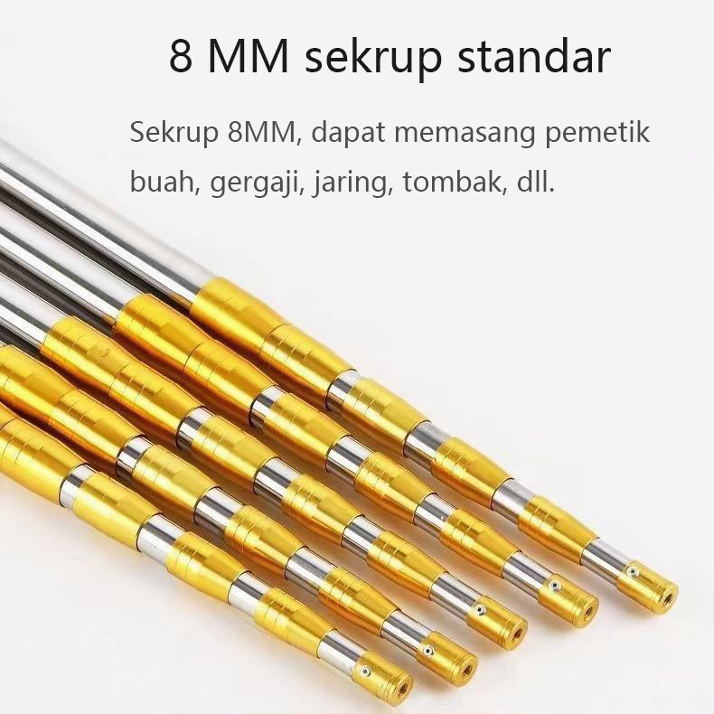 Baymarkeet 3M-10M Tiang Teleskopik Pemetik Buah Gergaji Jaring Celup