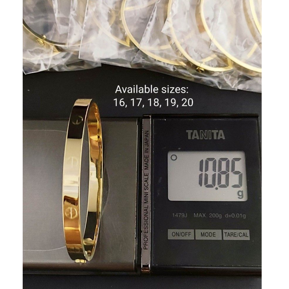 ❤ COD bisa dijual lagi 17K Emas asli 2tone Kunci sekrup gelang cinta emas 2.36gram