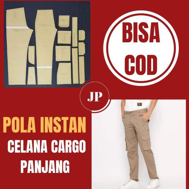 pola celana cargo panjang pria